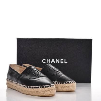 Chanel Lambskin CC Espadrilles 36 Black 9 of 9