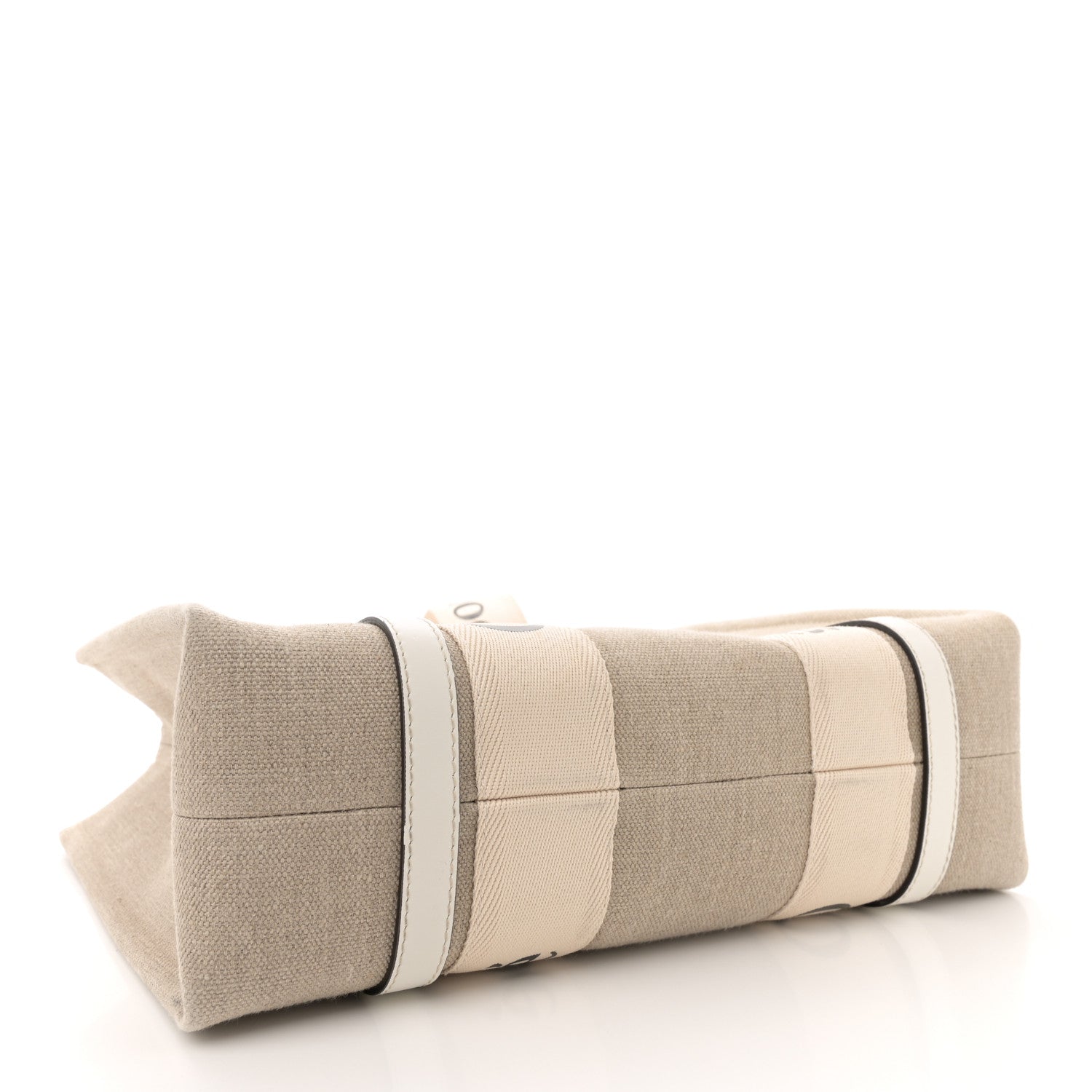 Chloe Linen Calfskin Medium Woody Ribbon Tote White 4 of 12
