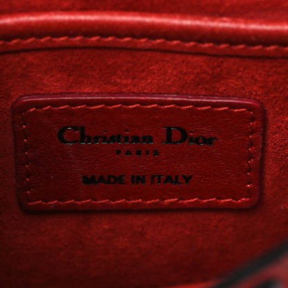 Christian Dior Calfskin Embossed Cannage Studded Mini J'Adior Chain Flap Bag Red 6 of 8