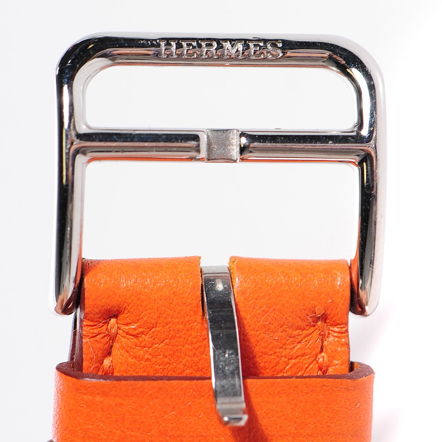 Hermes Stainless Steel Swift 30.5mm Heure H Hour Quartz Watch Orange 7 of 11