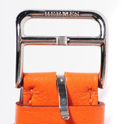 Hermes Stainless Steel Swift 30.5mm Heure H Hour Quartz Watch Orange 7 of 11