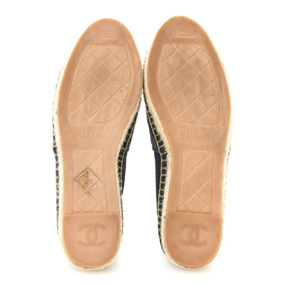 Chanel Fabric Biarritz CC Espadrilles 38 Blue Green 6 of 9