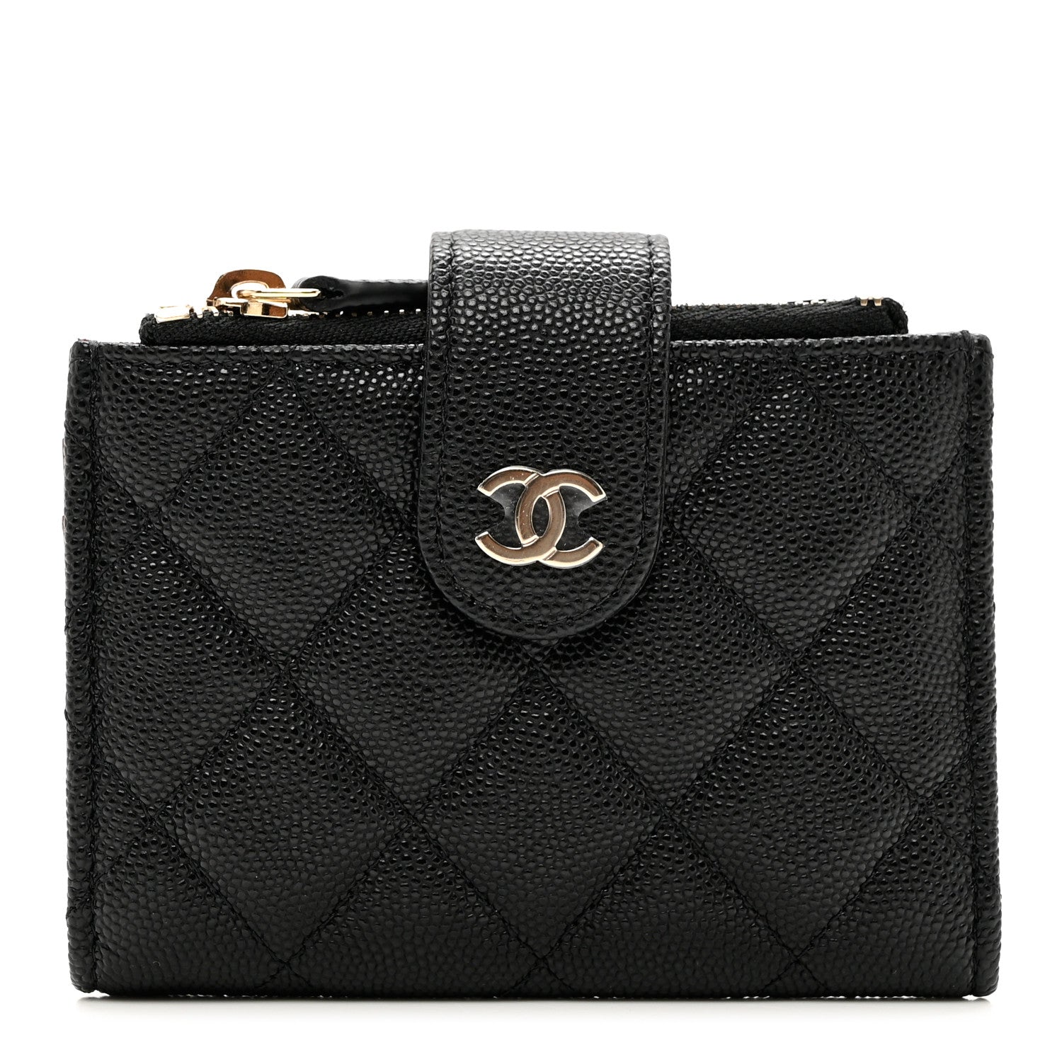 Chanel Caviar Quilted Compact Zipped Pocket Wallet Black 1 of 6