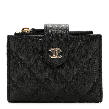 Chanel Caviar Quilted Compact Zipped Pocket Wallet Black 1 of 6