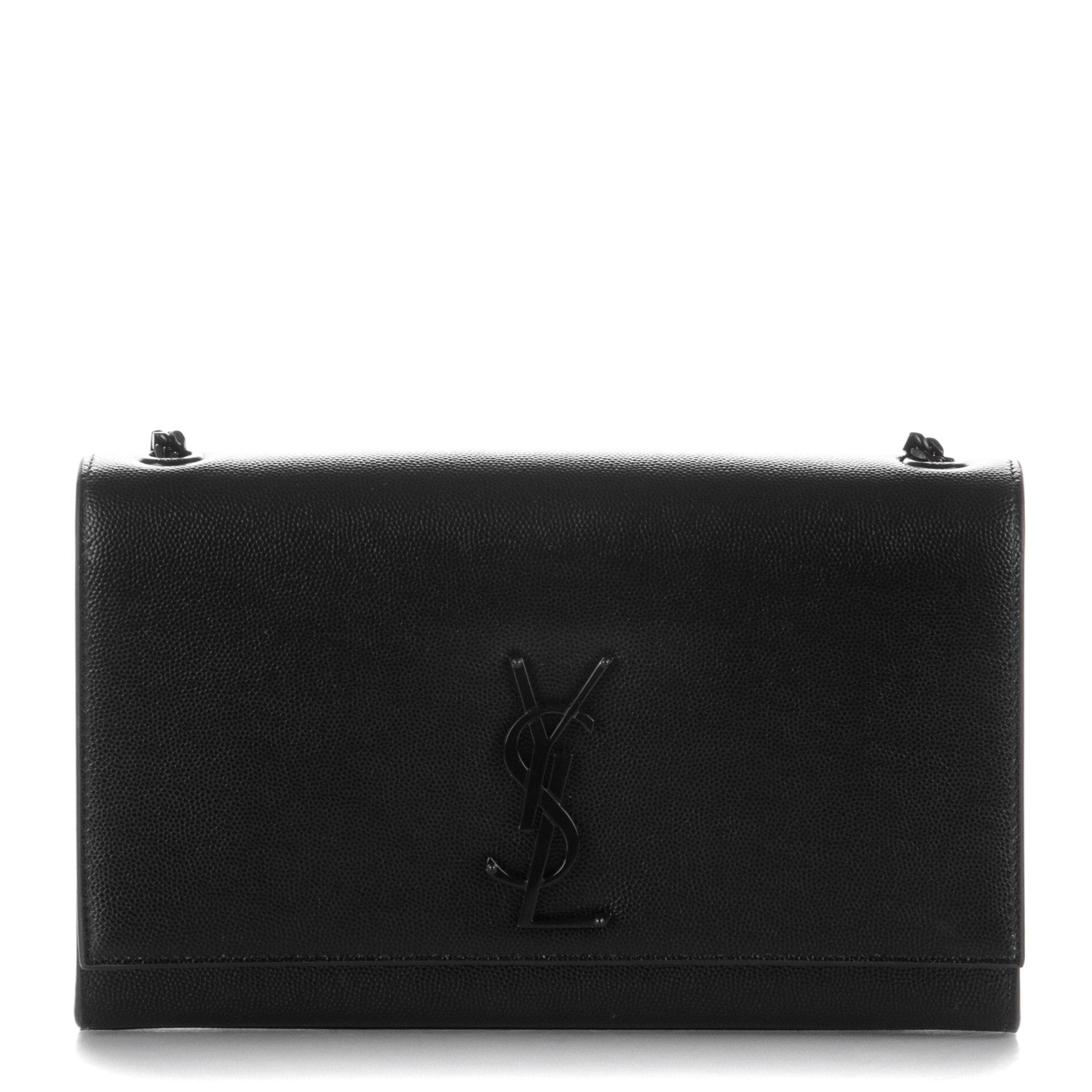 Saint Laurent Grain De Poudre Medium Classic Monogram Kate Satchel Black 1 of 6