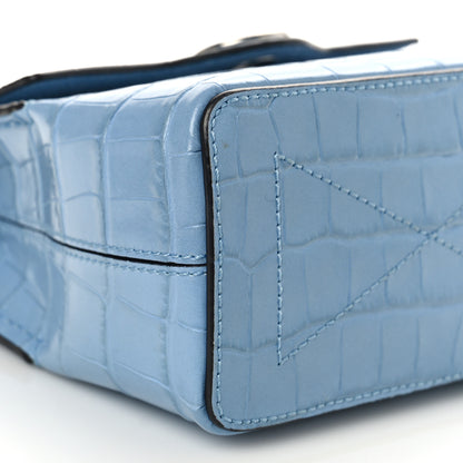 Mulberry Shiny Croc Calfskin Embossed Micro Seaton Blue 7 of 8