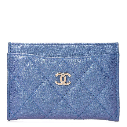 Chanel Iridescent Caviar Quilted Card Holder Dark Blue 1 of 9