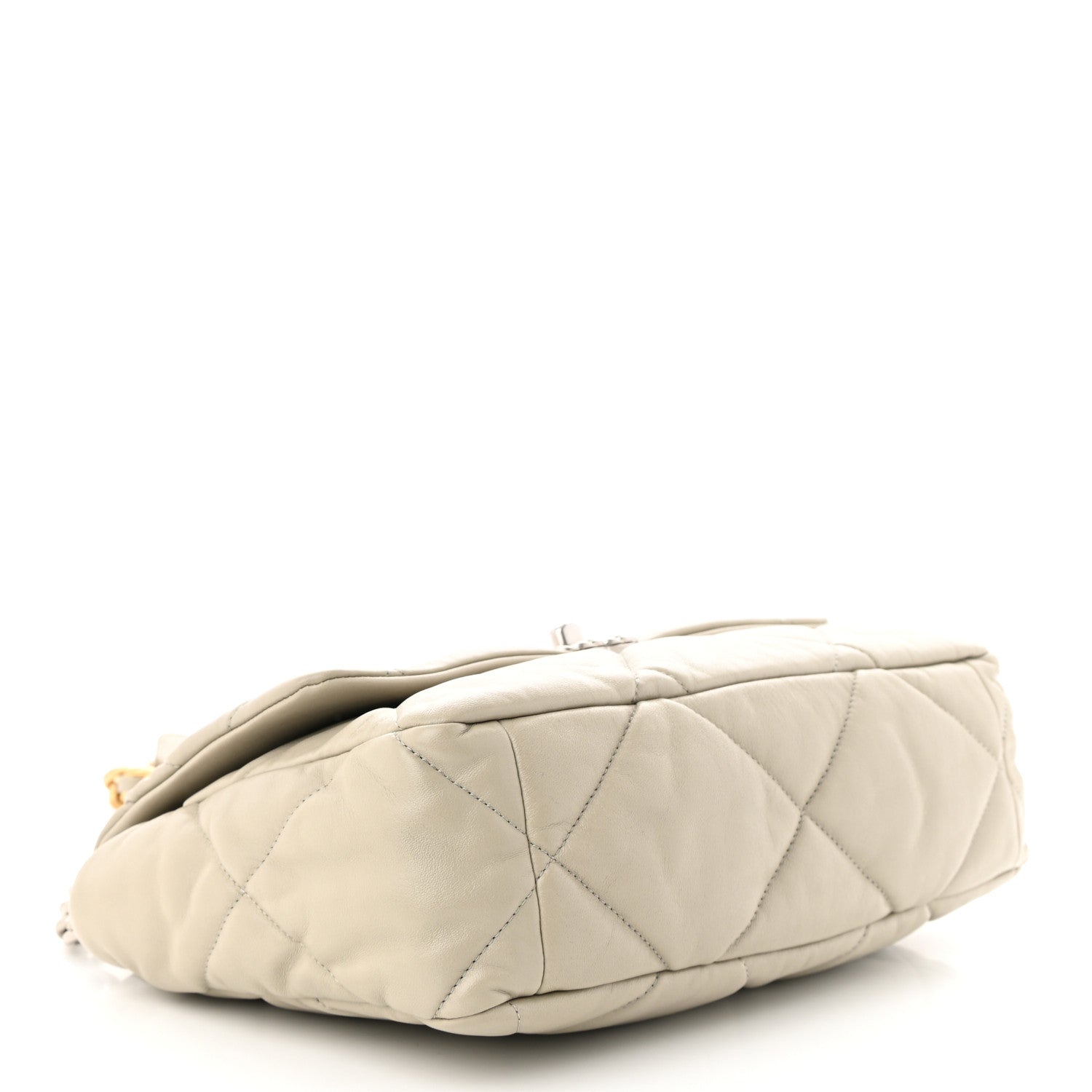 Chanel Lambskin Quilted Large Chanel 19 Flap Light Grey 4 of 12