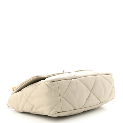 Chanel Lambskin Quilted Large Chanel 19 Flap Light Grey 4 of 12