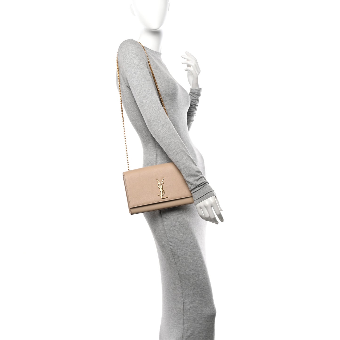 Grain De Poudre Medium Monogram Kate Satchel Nude Powder