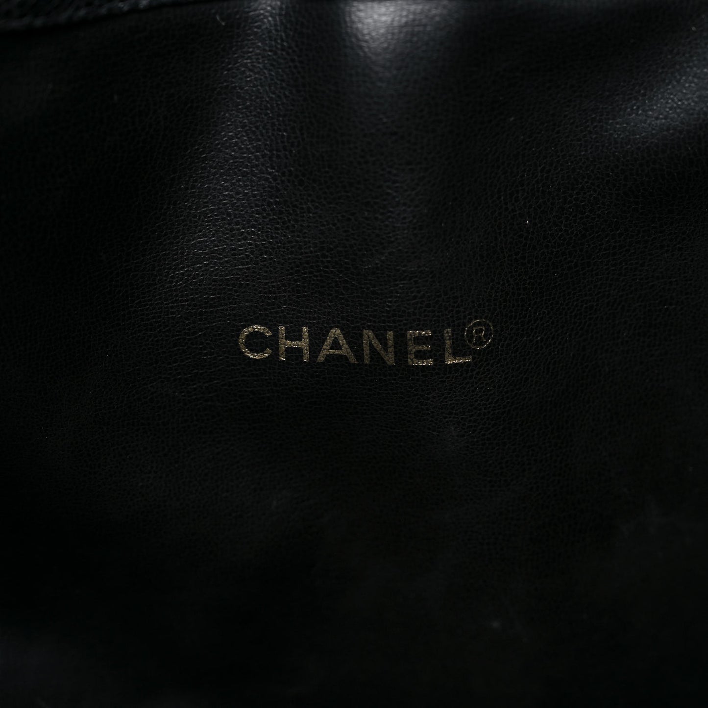 Caviar Quilted Drawstring Backpack Black