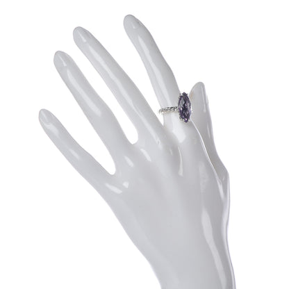 David Yurman Sterling Silver Amethyst Marquise Ring 49 5 2 of 6