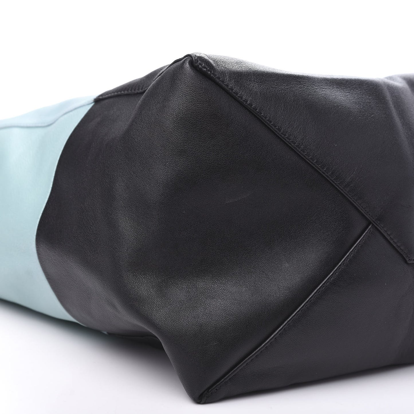 Lambskin Horizontal Bi-Color Cabas Black Glacier