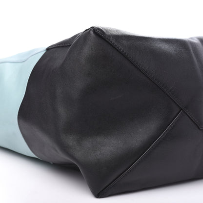 Celine Lambskin Horizontal Bi-Color Cabas Black Glacier 8 of 11