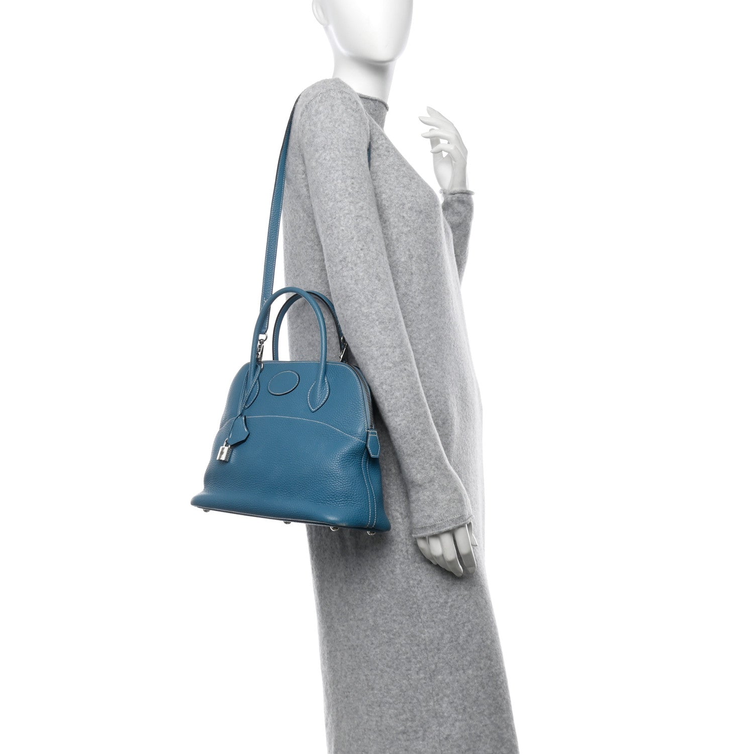 Hermes Taurillon Clemence Bolide 31 Blue Jean 2 of 10