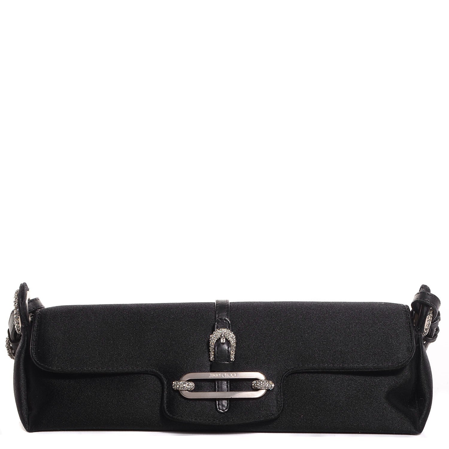 Jimmy Choo Satin Swarovski Crystal Tulita Evening Bag Black 1 of 8
