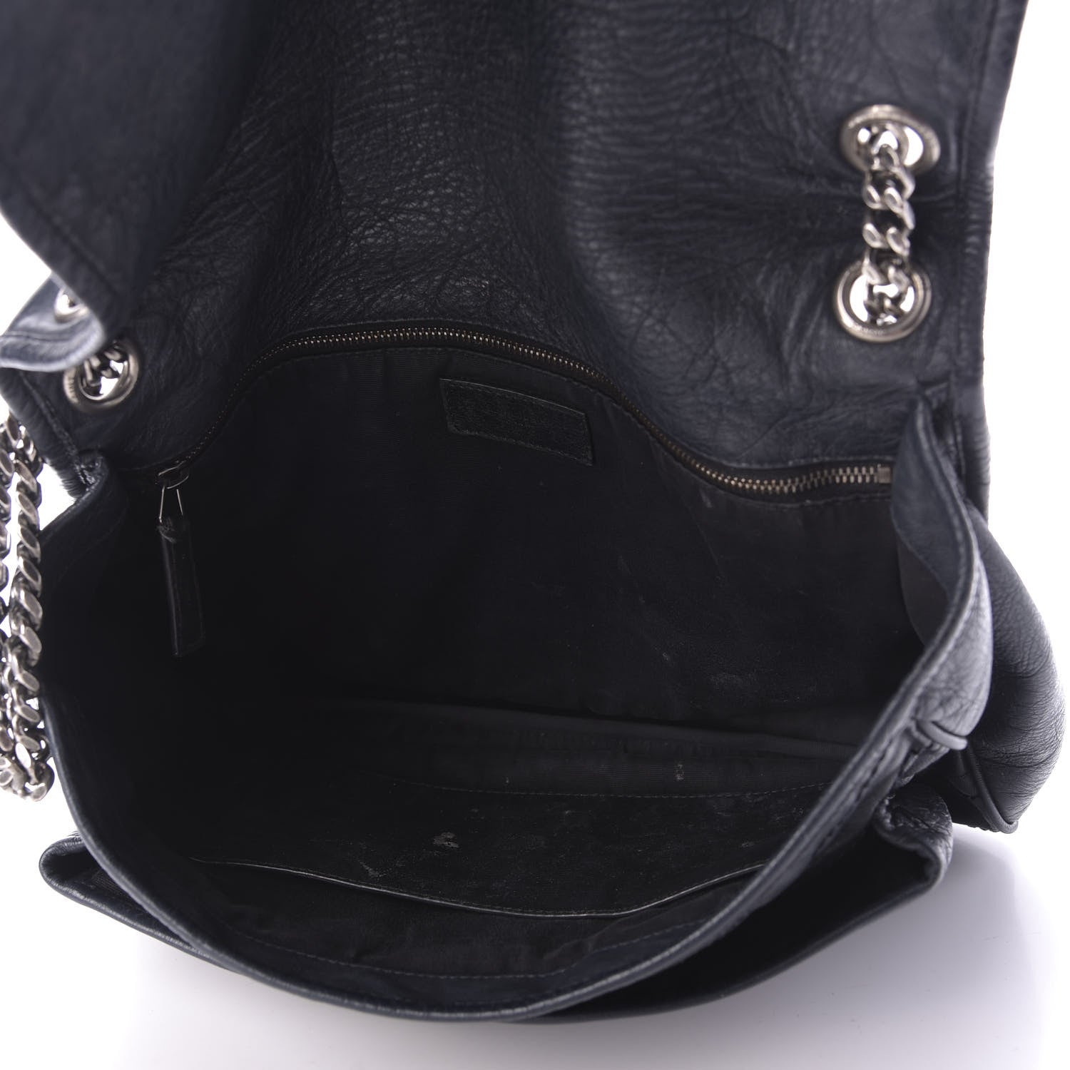 Saint Laurent Crinkled Calfskin Matelasse Monogram Large Niki Chain Satchel Deep Marine 5 of 12