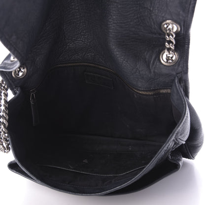 Saint Laurent Crinkled Calfskin Matelasse Monogram Large Niki Chain Satchel Deep Marine 5 of 12