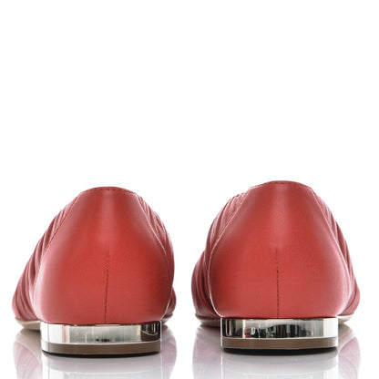 Chanel Lambskin Cap Toe Ballerina Flats 36.5 Red 4 of 8