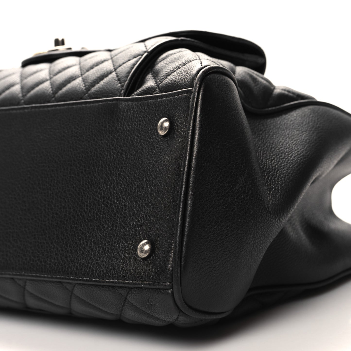 Caviar Quilted Large Casual Pocket Tote Black