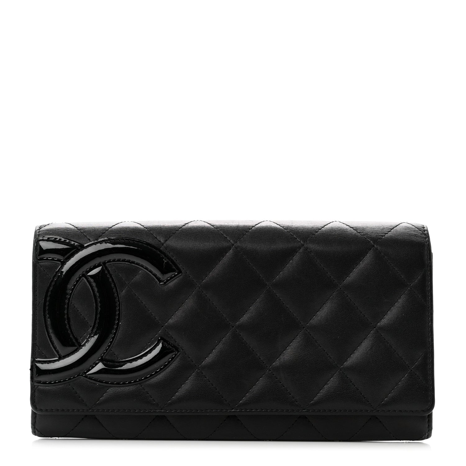 Chanel Calfskin Quilted Cambon Gusset Flap Wallet Black 1 of 8