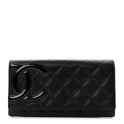 Chanel Calfskin Quilted Cambon Gusset Flap Wallet Black 1 of 8