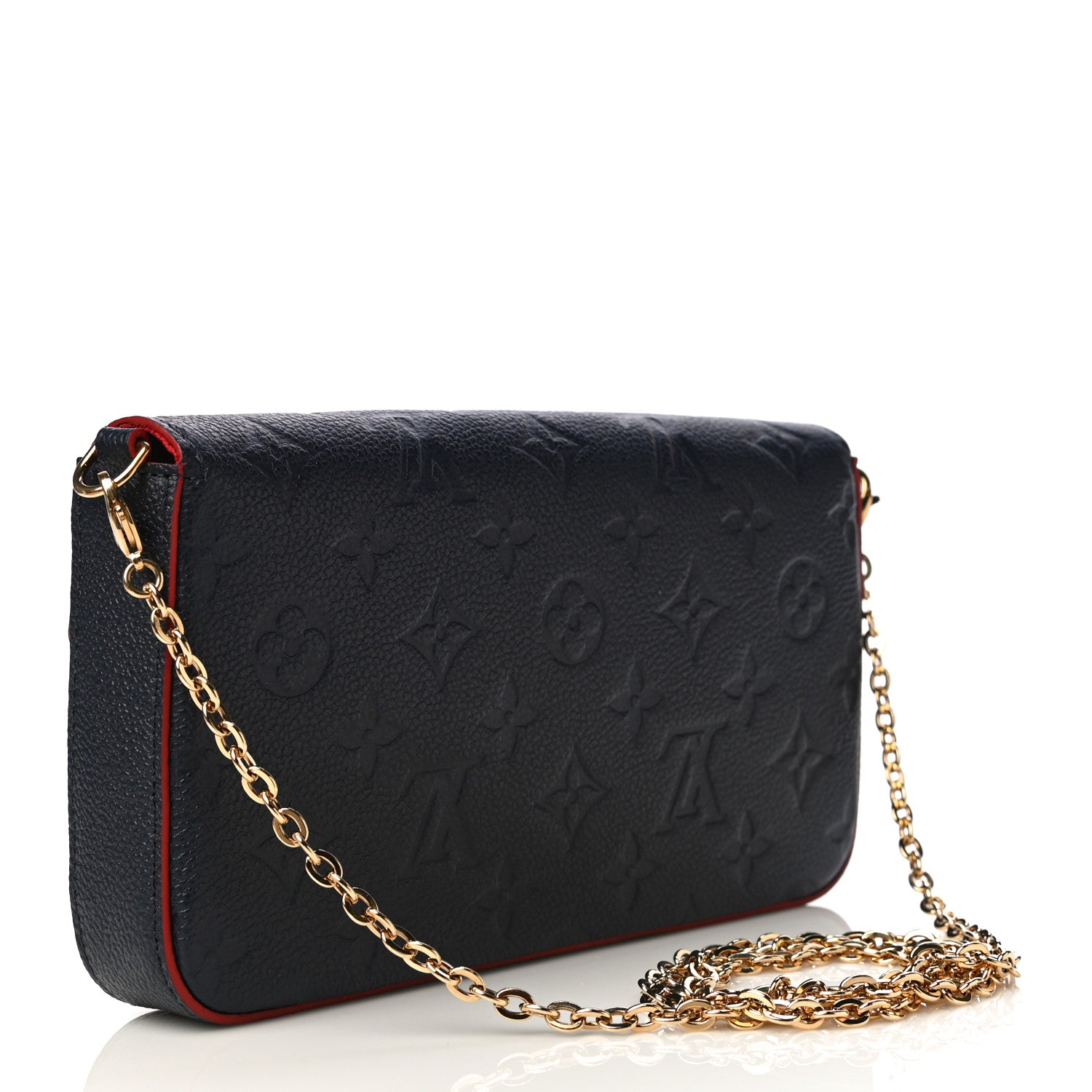 Louis Vuitton Empreinte Pochette Felicie Chain Wallet Marine Rouge 4 of 14
