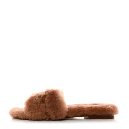 Hermes Woolskin Oran Sandals 35.5 Naturel 1 of 8