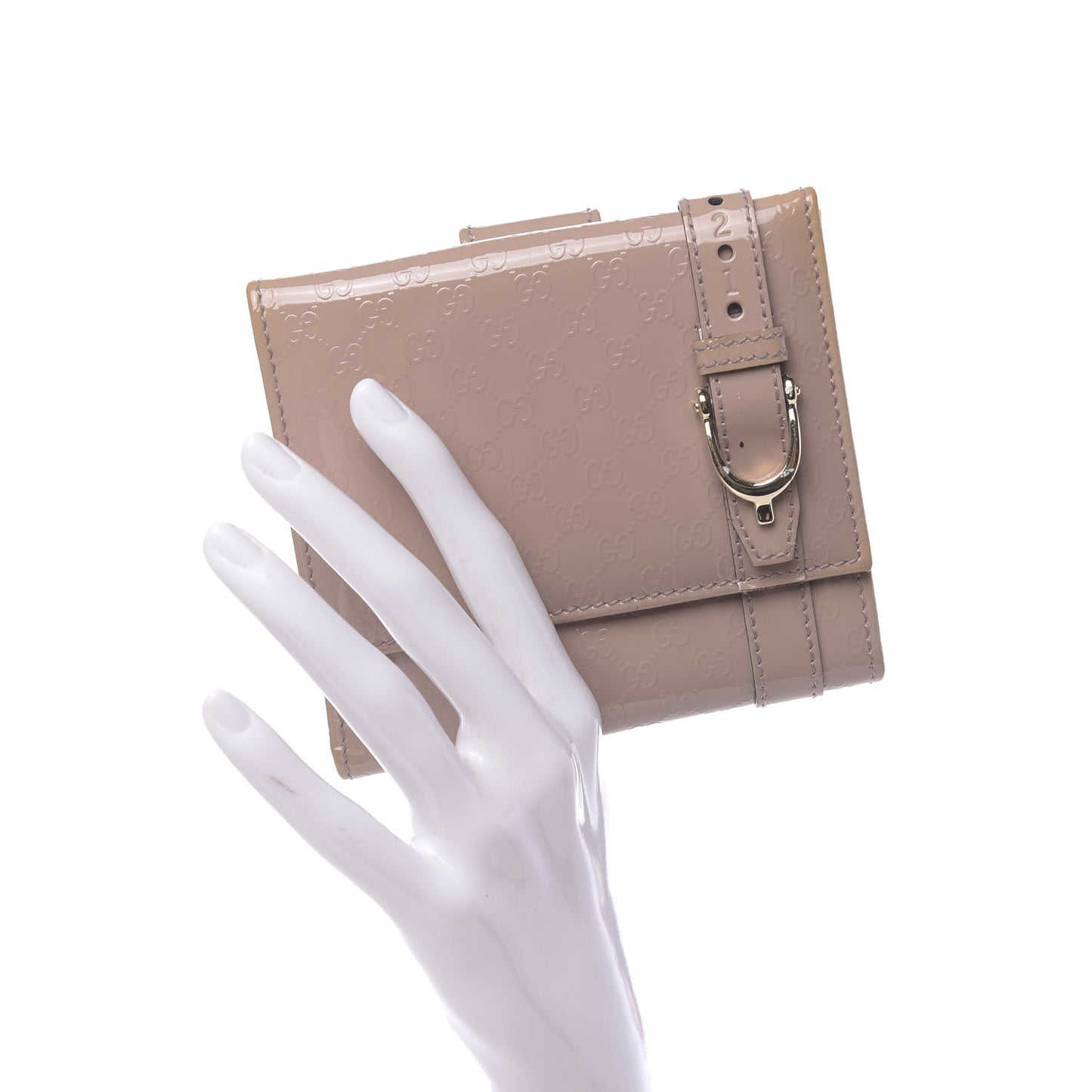 Patent Microguccissima Nice French Flap Wallet Dark Cipria