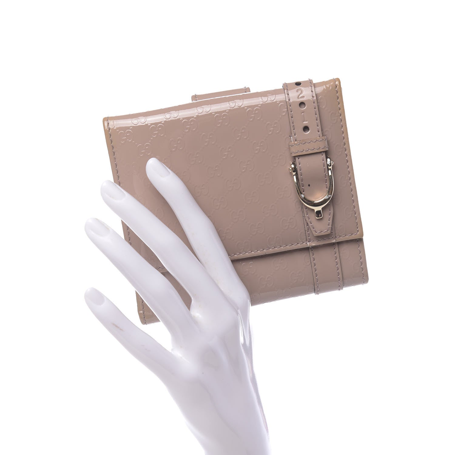 Gucci Patent Microguccissima Nice French Flap Wallet Dark Cipria 2 of 8
