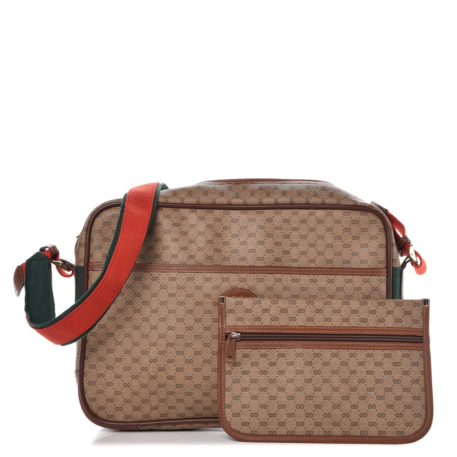 Gucci Min Vintage GG Supreme Monogram Web Messenger Bag Brown 4 of 14