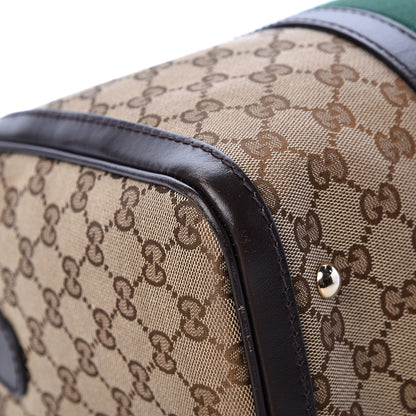 Gucci Monogram Vintage Web Medium Boston Dark Brown 10 of 16