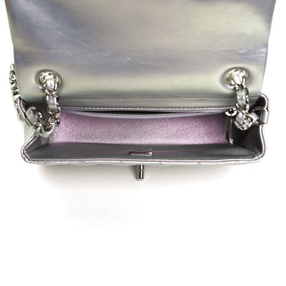 Chanel Iridescent Lambskin Quilted Mini Rectangular Flap Light Purple 5 of 13