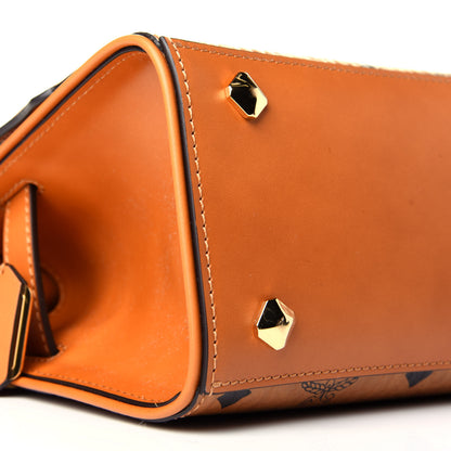 MCM Visetos X-Mini Heritage Top Handle Satchel Cognac 9 of 10