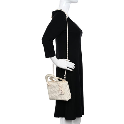 Christian Dior Calfskin Cannage Diamond Mini Lady Dior White 2 of 10