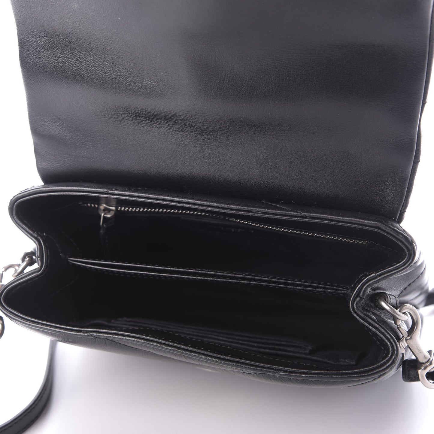 Calfskin Y Quilted Monogram Toy Loulou Crossbody Bag Black