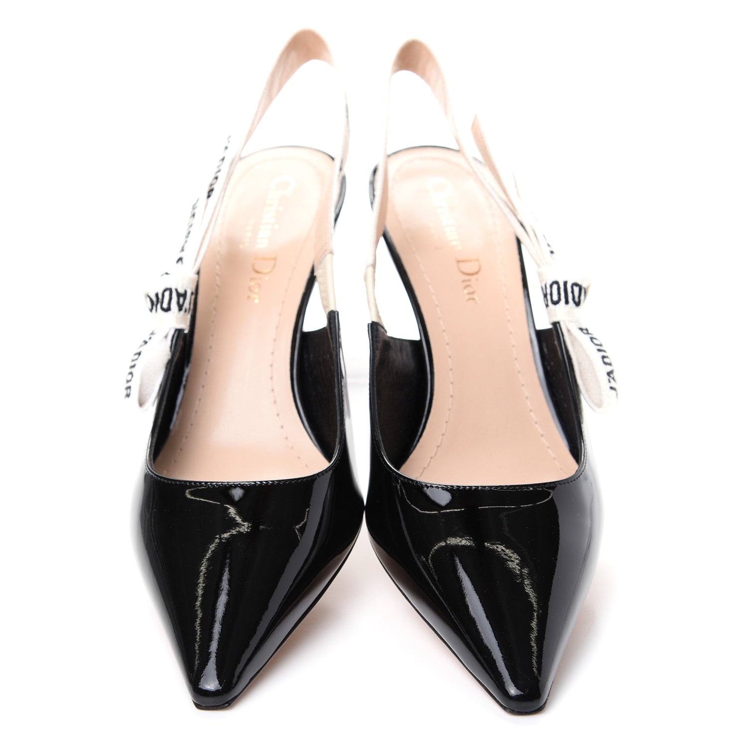 Christian Dior Patent Ribbon J'Adior Slingback 65mm Pumps 37 Black 5 of 10