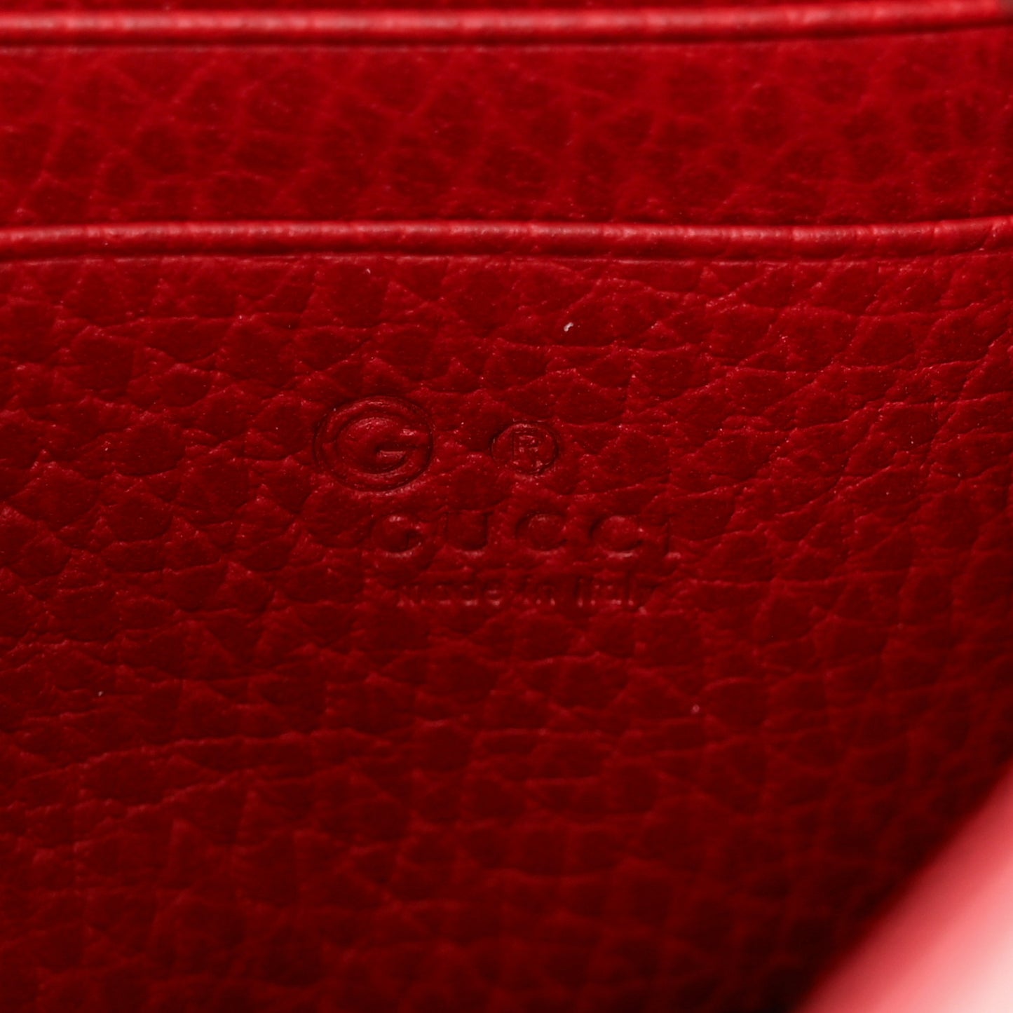Dollar Calfskin Interlocking G Chain Wallet Red