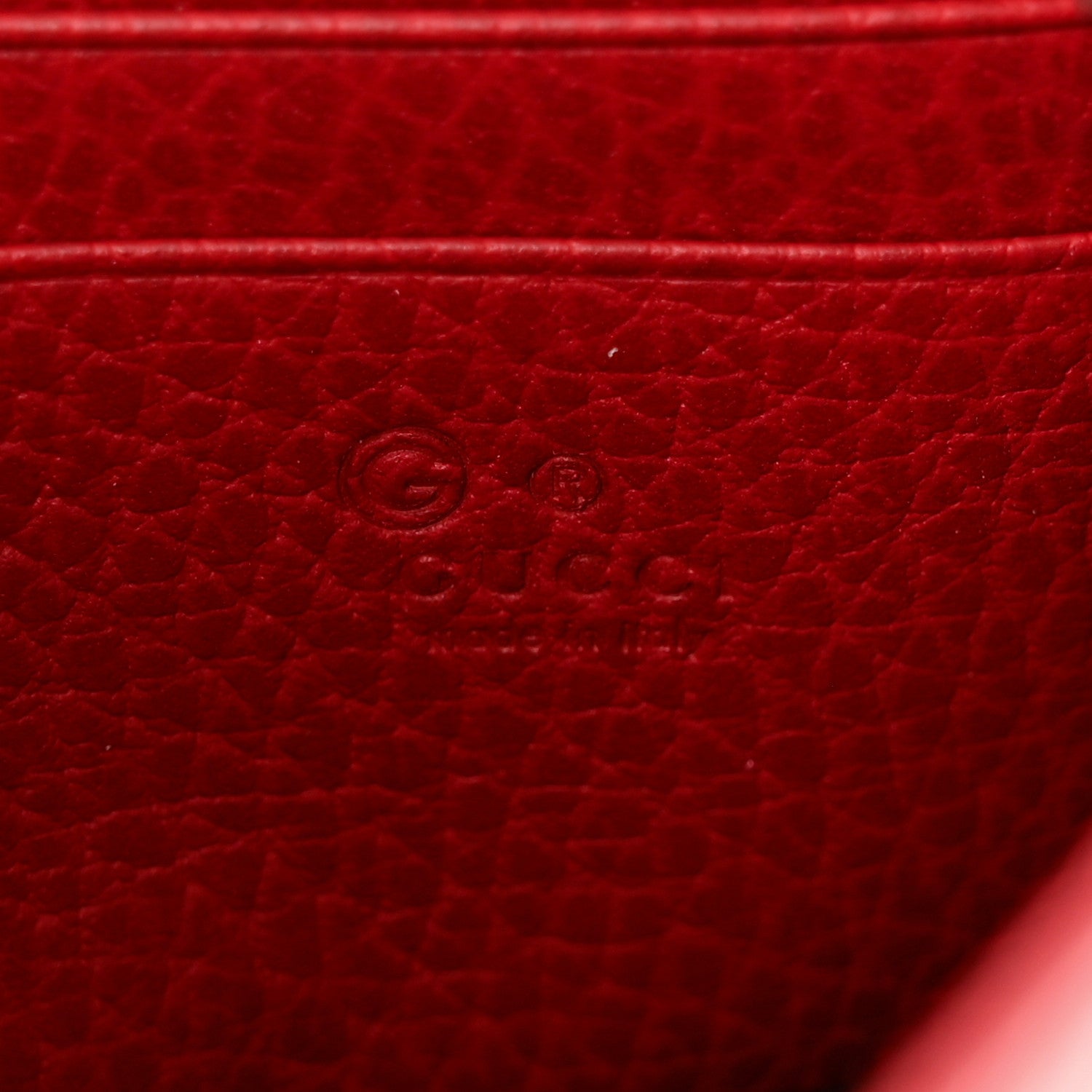 Gucci Dollar Calfskin Interlocking G Chain Wallet Red 6 of 10
