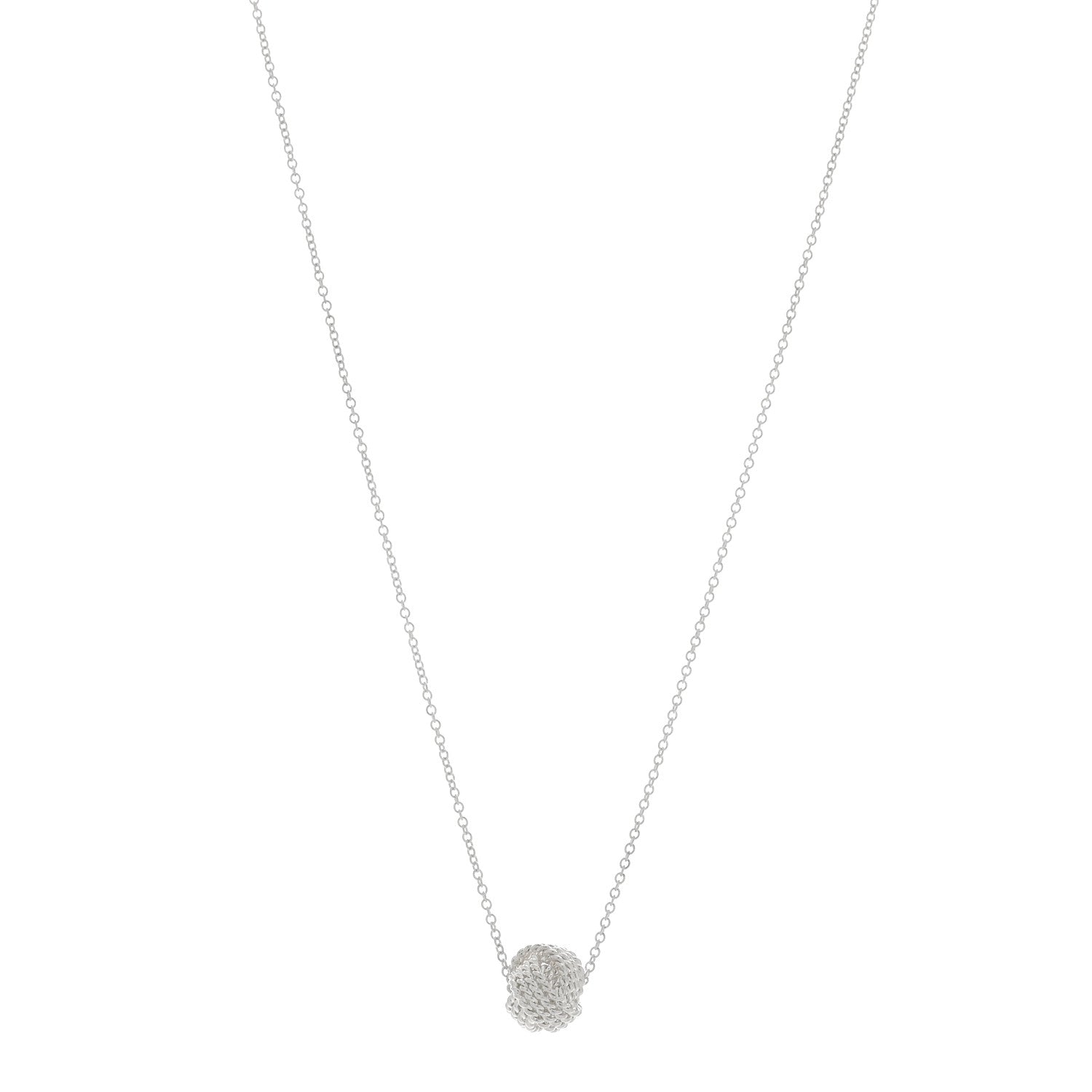 Tiffany Sterling Silver Twist Knot Pendant Necklace 1 of 4
