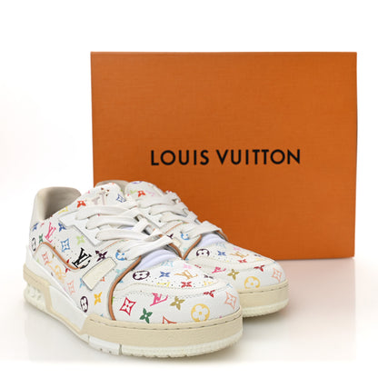 Louis Vuitton LV X TM Calfskin Monogram Multicolor Womens LV Trainer Sneakers 38 White 10 of 10