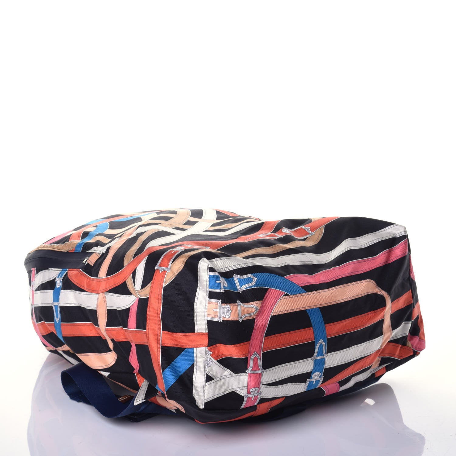 Hermes Silk Barenia Cavalcadour Airsilk Backpack Black Bleu Marine Fauve 3 of 7