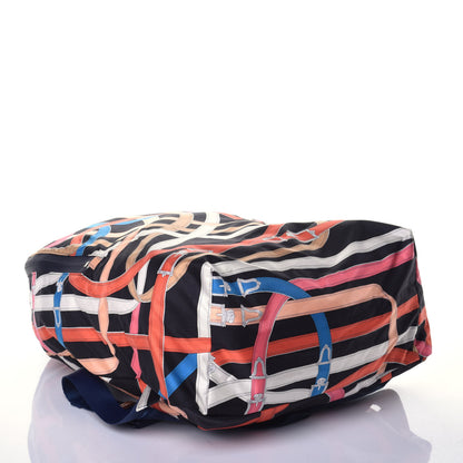 Hermes Silk Barenia Cavalcadour Airsilk Backpack Black Bleu Marine Fauve 3 of 7