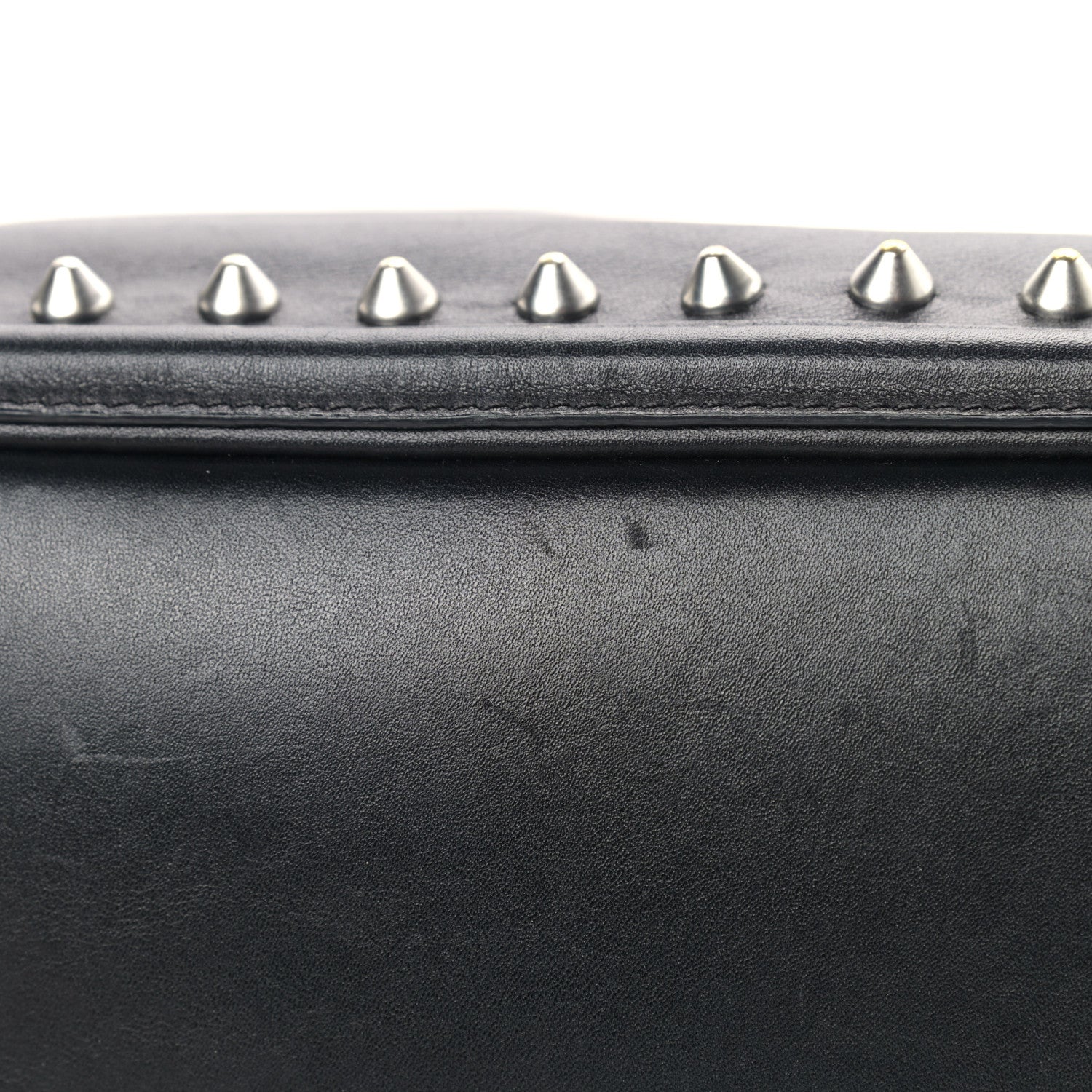 Alexander McQueen Pebbled Calfskin Skull Studded Padlock Tote Black 12 of 16