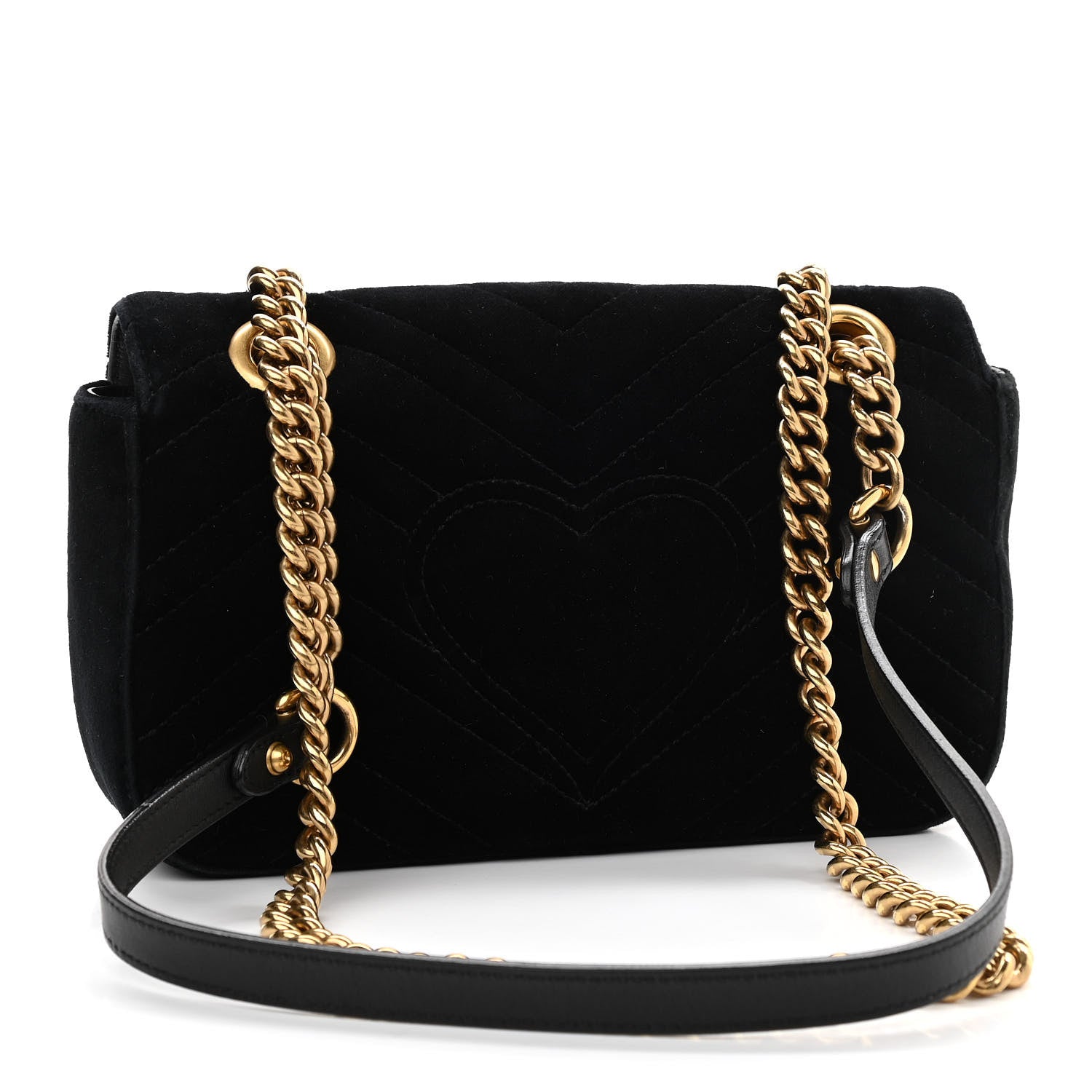 Gucci Velvet Matelasse Mini GG Marmont Shoulder Bag Black 3 of 10
