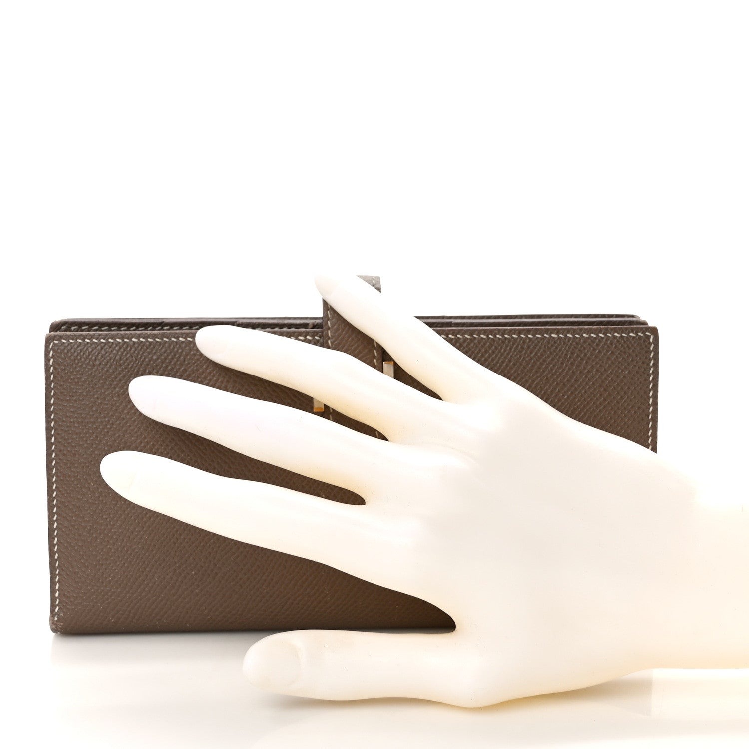 Hermes Epsom Bearn Gusset Wallet Etoupe 2 of 9