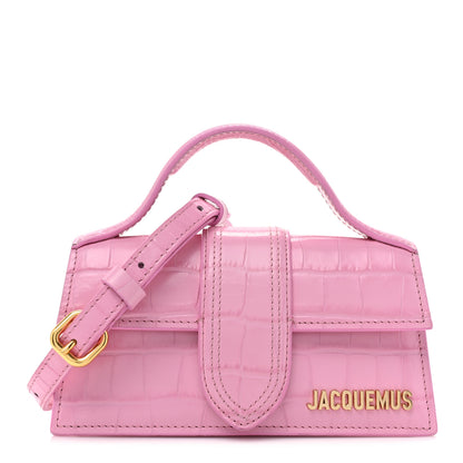Jacquemus Calfskin Crocodile Embossed Le Bambino Pink 1 of 15