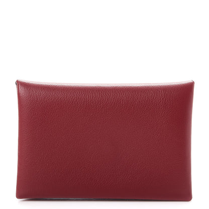 Hermes Evercolor Verso Calvi Card Case Rouge Grenat Glycine 1 of 8