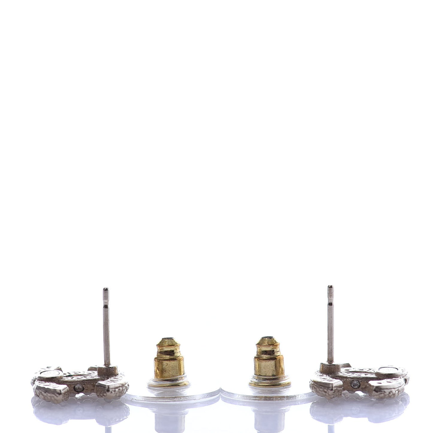 Pearl Crystal CC Earrings Light Gold