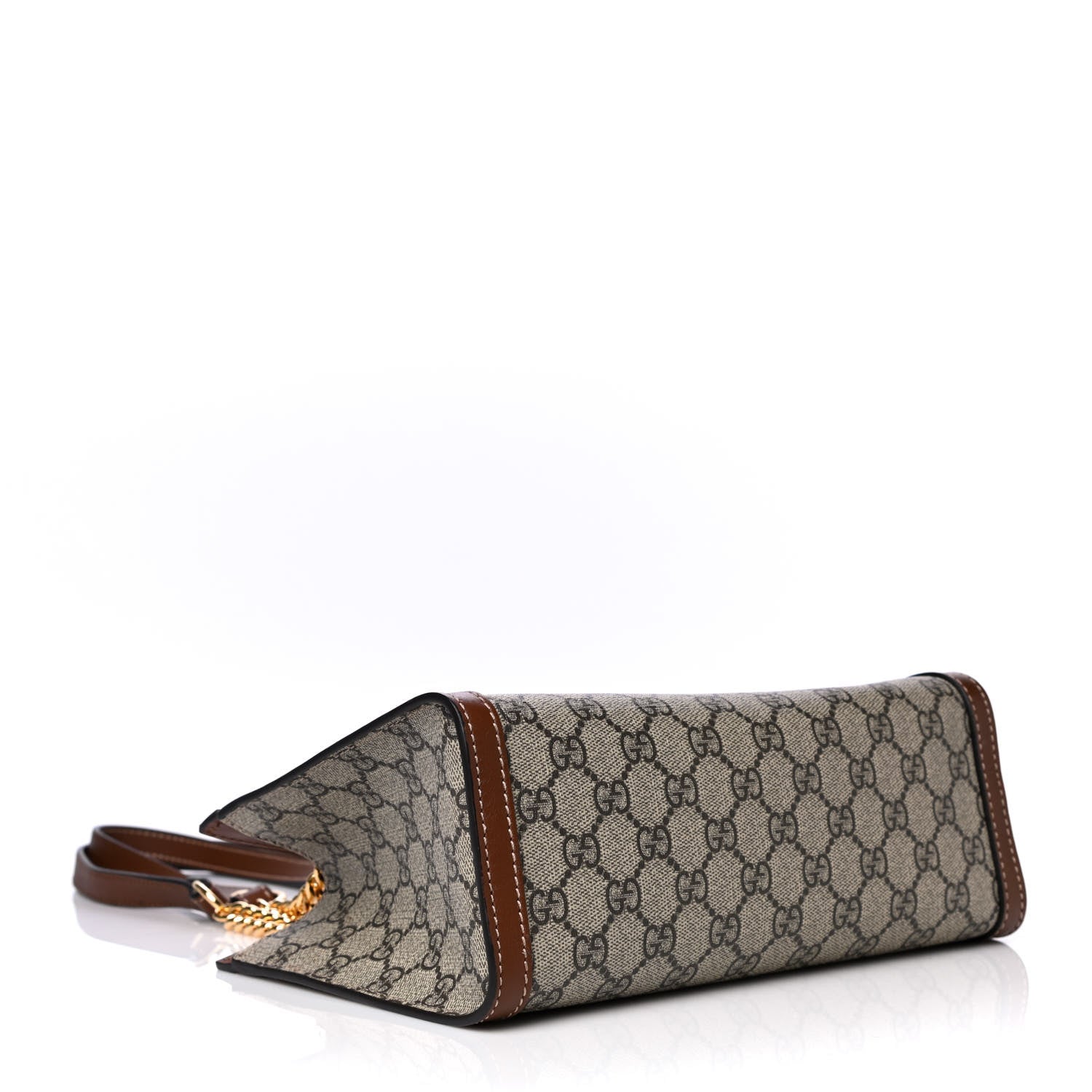 Gucci GG Supreme Monogram Calfskin Small Padlock Tote Beige Ebony Tuscany 4 of 13
